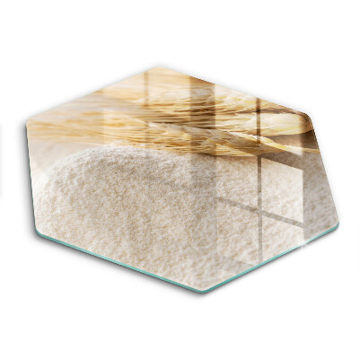 Kuchynská doska veľká zo skla Múka a obilné klasy