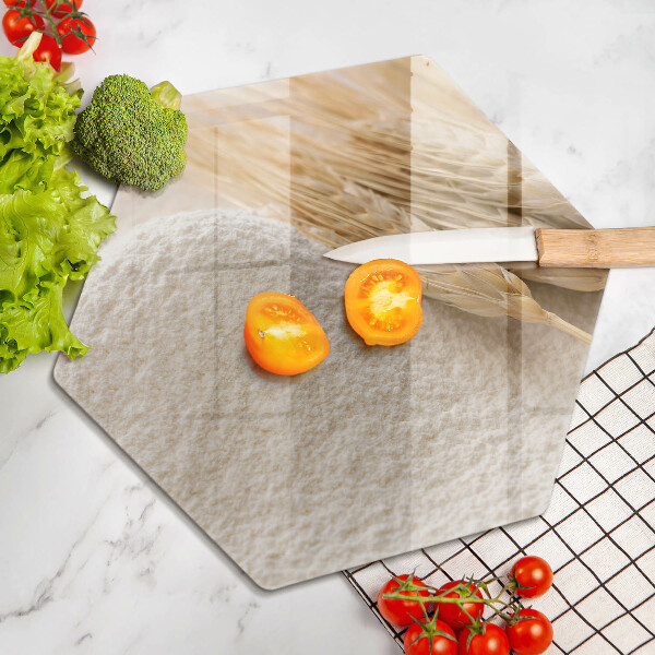 Kuchynská doska veľká zo skla Múka a obilné klasy