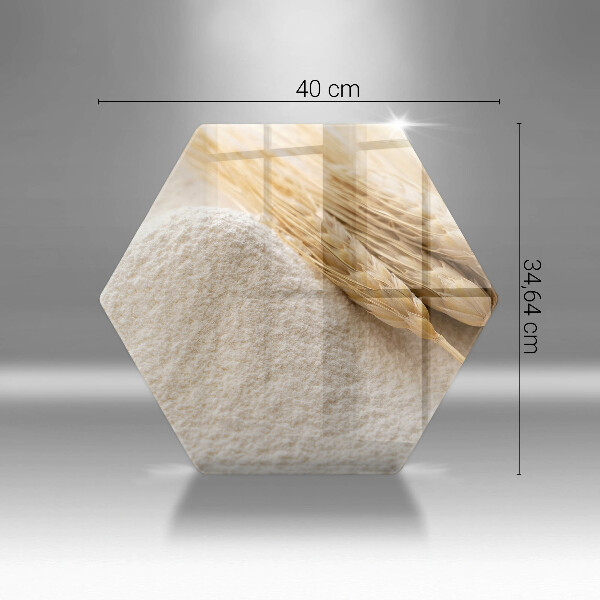 Kuchynská doska veľká zo skla Múka a obilné klasy