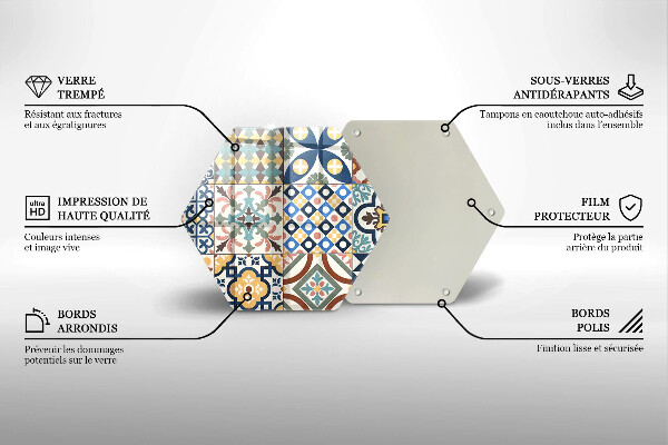 Kuchynská doska veľká zo skla Dekoratívne dlaždice