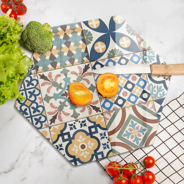 Kuchynská doska veľká zo skla Dekoratívne dlaždice