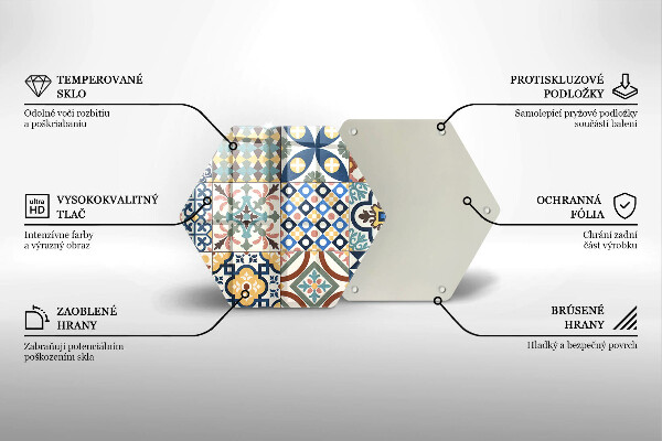 Kuchynská doska veľká zo skla Dekoratívne dlaždice