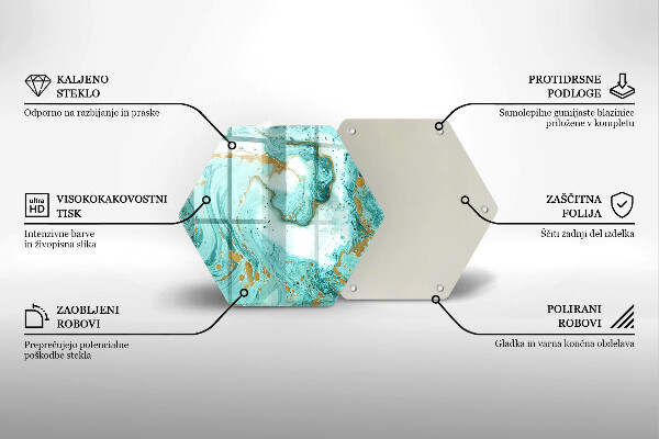 Kuchynská doska veľká zo skla Modrá abstrakcia