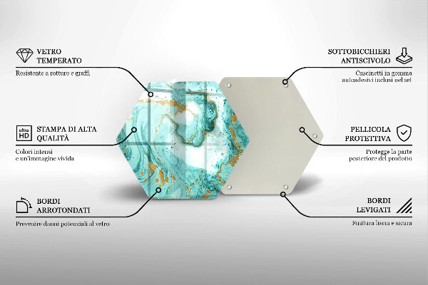 Kuchynská doska veľká zo skla Modrá abstrakcia