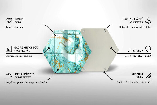 Kuchynská doska veľká zo skla Modrá abstrakcia
