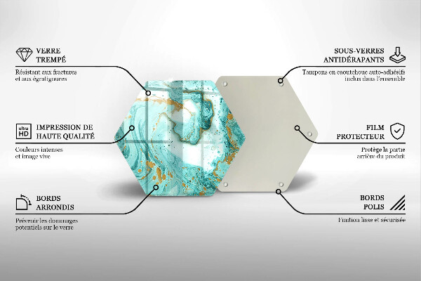Kuchynská doska veľká zo skla Modrá abstrakcia
