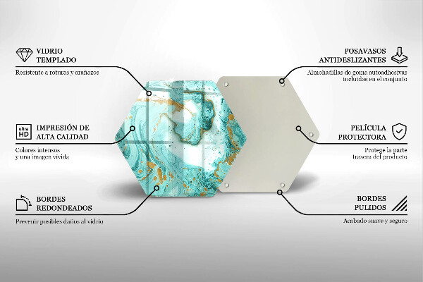 Kuchynská doska veľká zo skla Modrá abstrakcia