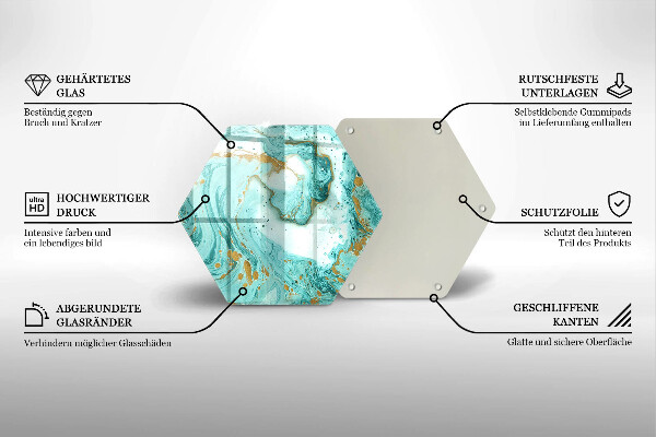 Kuchynská doska veľká zo skla Modrá abstrakcia