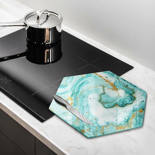 Kuchynská doska veľká zo skla Modrá abstrakcia