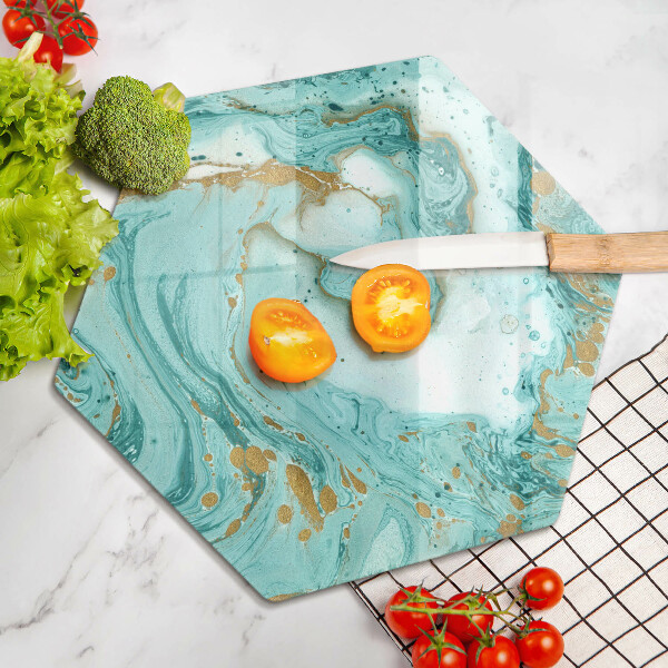 Kuchynská doska veľká zo skla Modrá abstrakcia