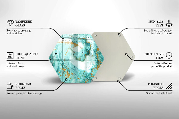 Kuchynská doska veľká zo skla Modrá abstrakcia