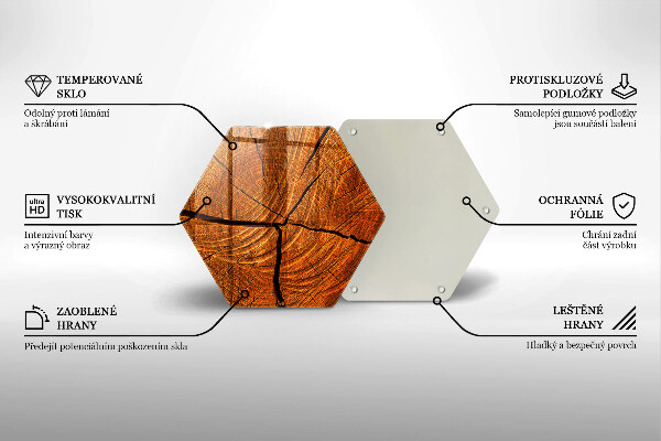 Kuchynská doska veľká zo skla Drevená konštrukcia kmeňa