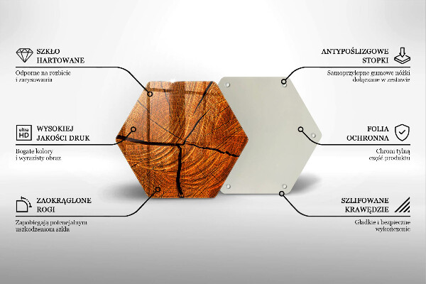 Kuchynská doska veľká zo skla Drevená konštrukcia kmeňa