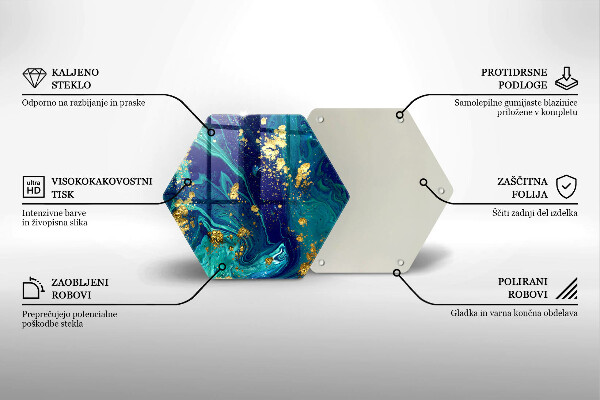 Kuchynská doska veľká zo skla Abstrakcia so zlatom
