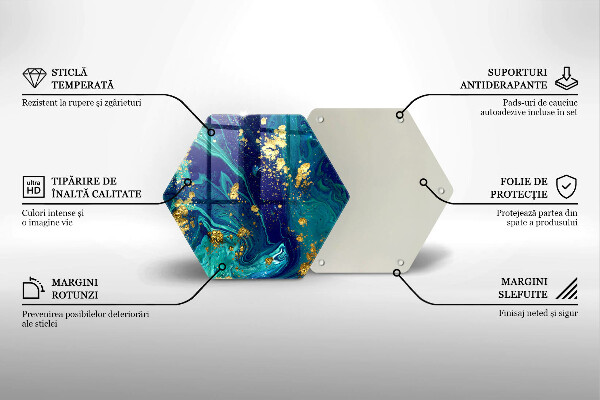 Kuchynská doska veľká zo skla Abstrakcia so zlatom