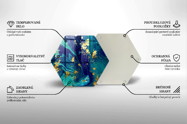 Kuchynská doska veľká zo skla Abstrakcia so zlatom