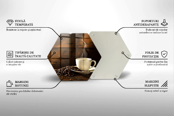 Kuchynská doska veľká zo skla Drevená šálka na kávu