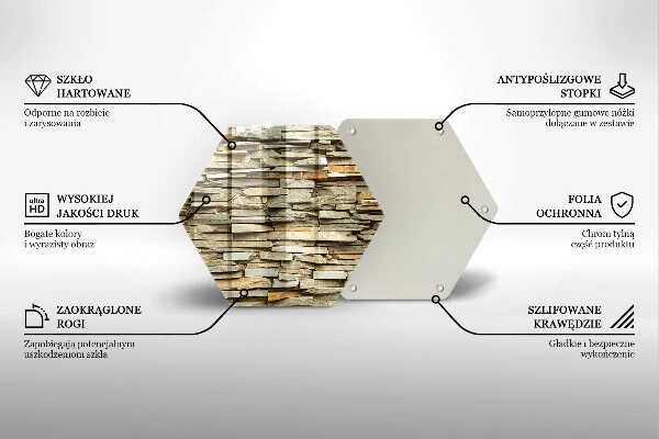 Kuchynská doska veľká zo skla Dekoratívne kamene