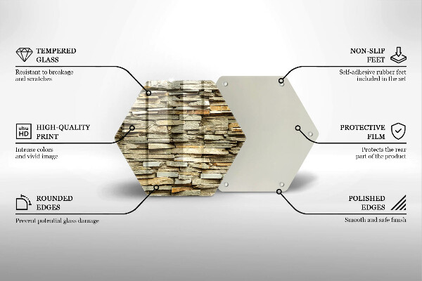 Kuchynská doska veľká zo skla Dekoratívne kamene