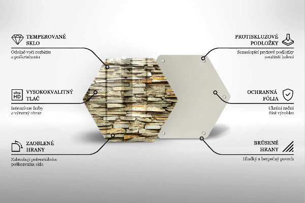 Kuchynská doska veľká zo skla Dekoratívne kamene