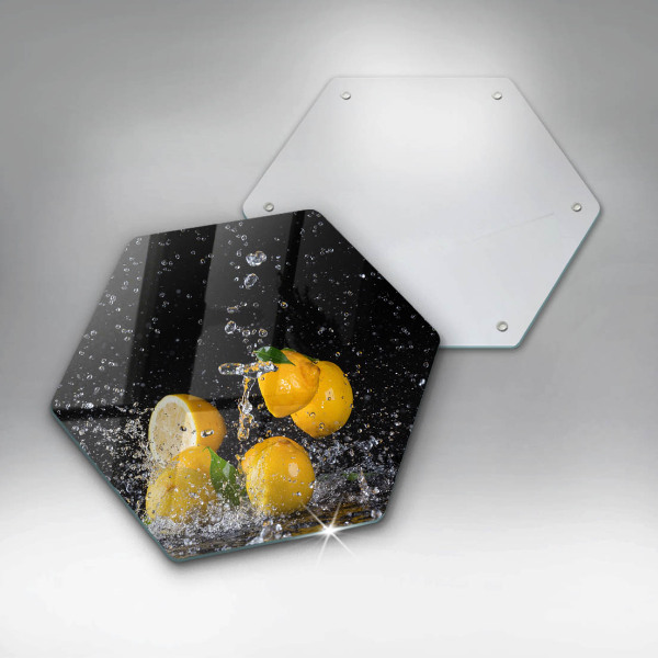 Kuchynská doska veľká zo skla Šťavnaté citrónové ovocie