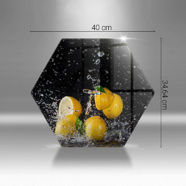 Kuchynská doska veľká zo skla Šťavnaté citrónové ovocie