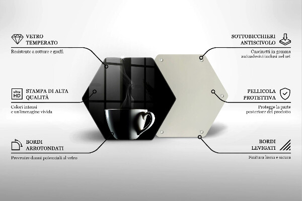 Kuchynská doska veľká zo skla Šálka čaju