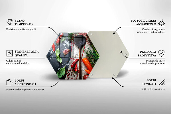 Kuchynská doska veľká zo skla Kuchynské jedlo