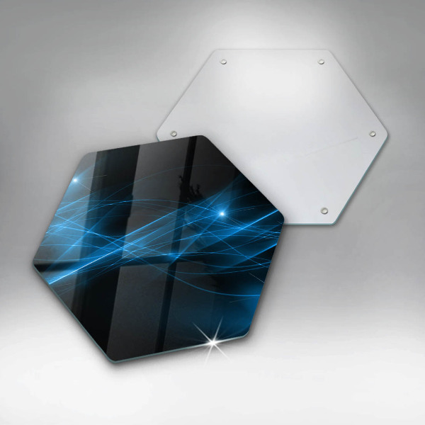 Kuchynská doska veľká zo skla Abstraktný modrý dym