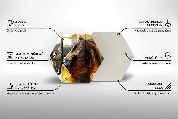 Kuchynská doska zo skla Zvieratá kone