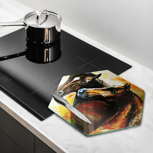 Kuchynská doska zo skla Zvieratá kone