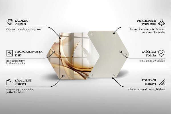Kuchynská doska veľká zo skla Abstraktné tvary