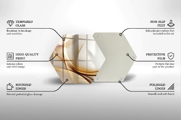 Kuchynská doska veľká zo skla Abstraktné tvary