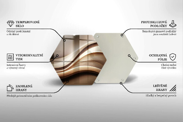 Kuchynská doska veľká zo skla Abstrakcia jemné línie