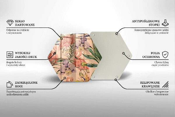 Kuchynská doska veľká zo skla Ilustrácie plameniakov
