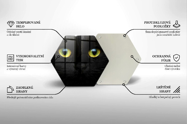 Kuchynská doska veľká zo skla Zvieracie mačacie oči