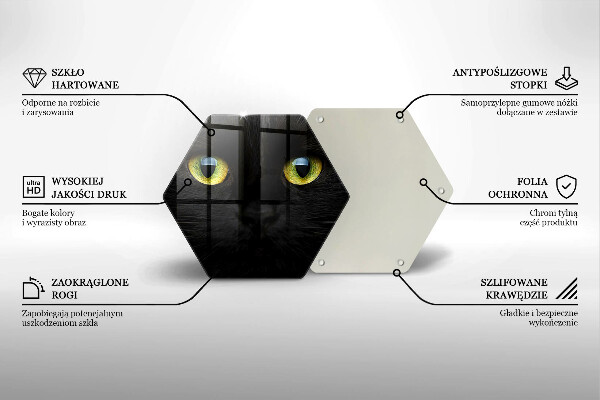 Kuchynská doska veľká zo skla Zvieracie mačacie oči