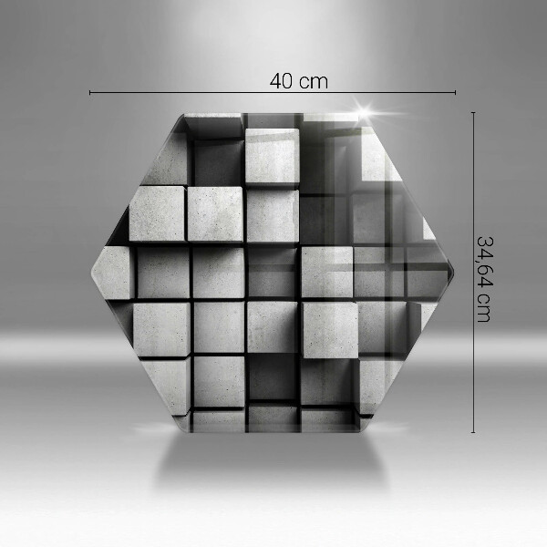 Kuchynská doska veľká zo skla Abstraktné 3D štvorce