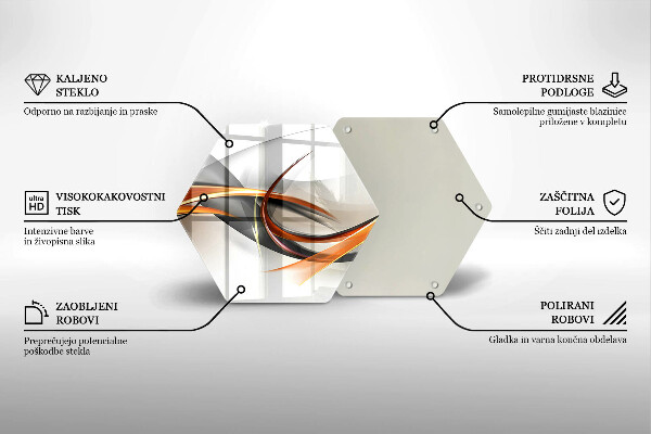 Kuchynská doska veľká zo skla Moderné tvary