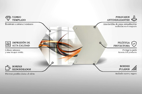 Kuchynská doska veľká zo skla Moderné tvary