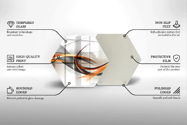 Kuchynská doska veľká zo skla Moderné tvary