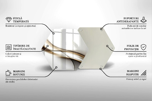 Kuchynská doska veľká zo skla Mäkké línie abstrakcie