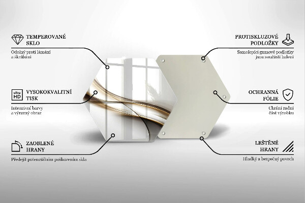 Kuchynská doska veľká zo skla Mäkké línie abstrakcie