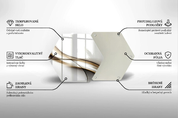 Kuchynská doska veľká zo skla Mäkké línie abstrakcie
