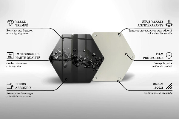 Kuchynská doska veľká zo skla 3D abstrakcia tvarov