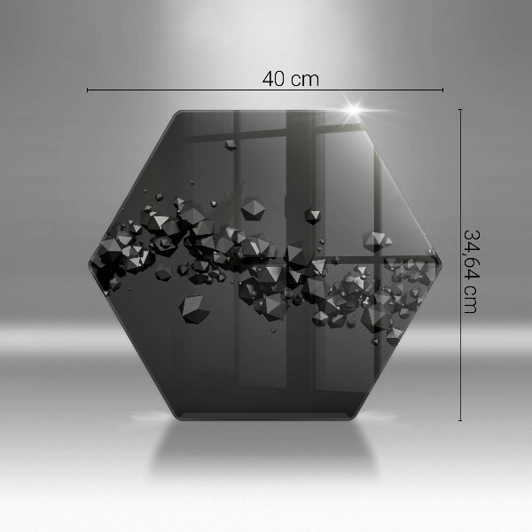 Kuchynská doska veľká zo skla 3D abstrakcia tvarov