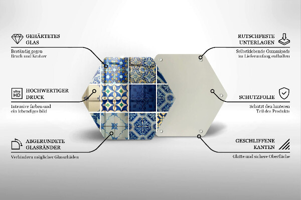 Kuchynská doska veľká zo skla Dekoratívne dlaždice dlaždice