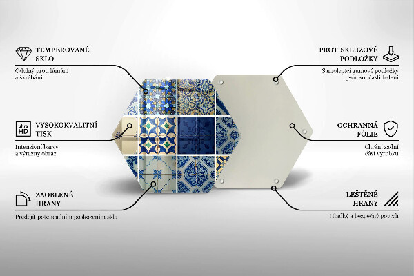 Kuchynská doska veľká zo skla Dekoratívne dlaždice dlaždice
