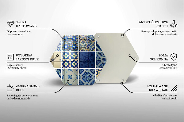 Kuchynská doska veľká zo skla Dekoratívne dlaždice dlaždice