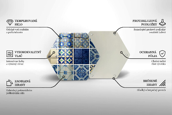 Kuchynská doska veľká zo skla Dekoratívne dlaždice dlaždice